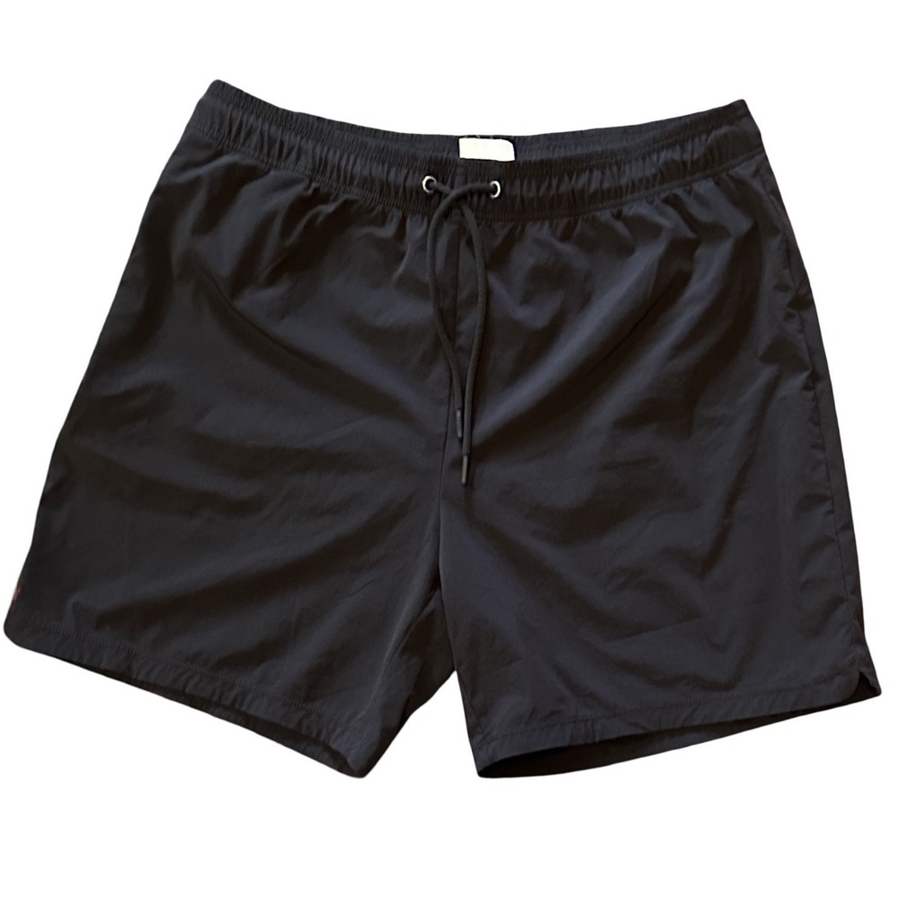 Rhone Fletcher Black Swim Trunks Mens Large Lined Zip Pocket Board Shorts